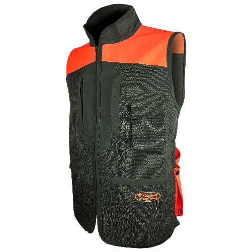 Gilet caccia cinghiale arancio cordura impermeabile foderato cerniere - Personalizzabile con il tuo logo XXL verde